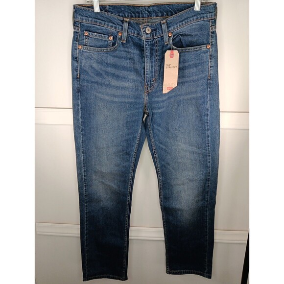 NWT Levi's 514 Straight Fit Jeans Men 32x32 Blue Medium Wash Stretch - Picture 1 of 7